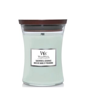 Woodwick Sagewood & Seagrass - Medium Candle