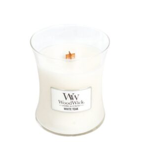 Woodwick White Teak - Medium Candle